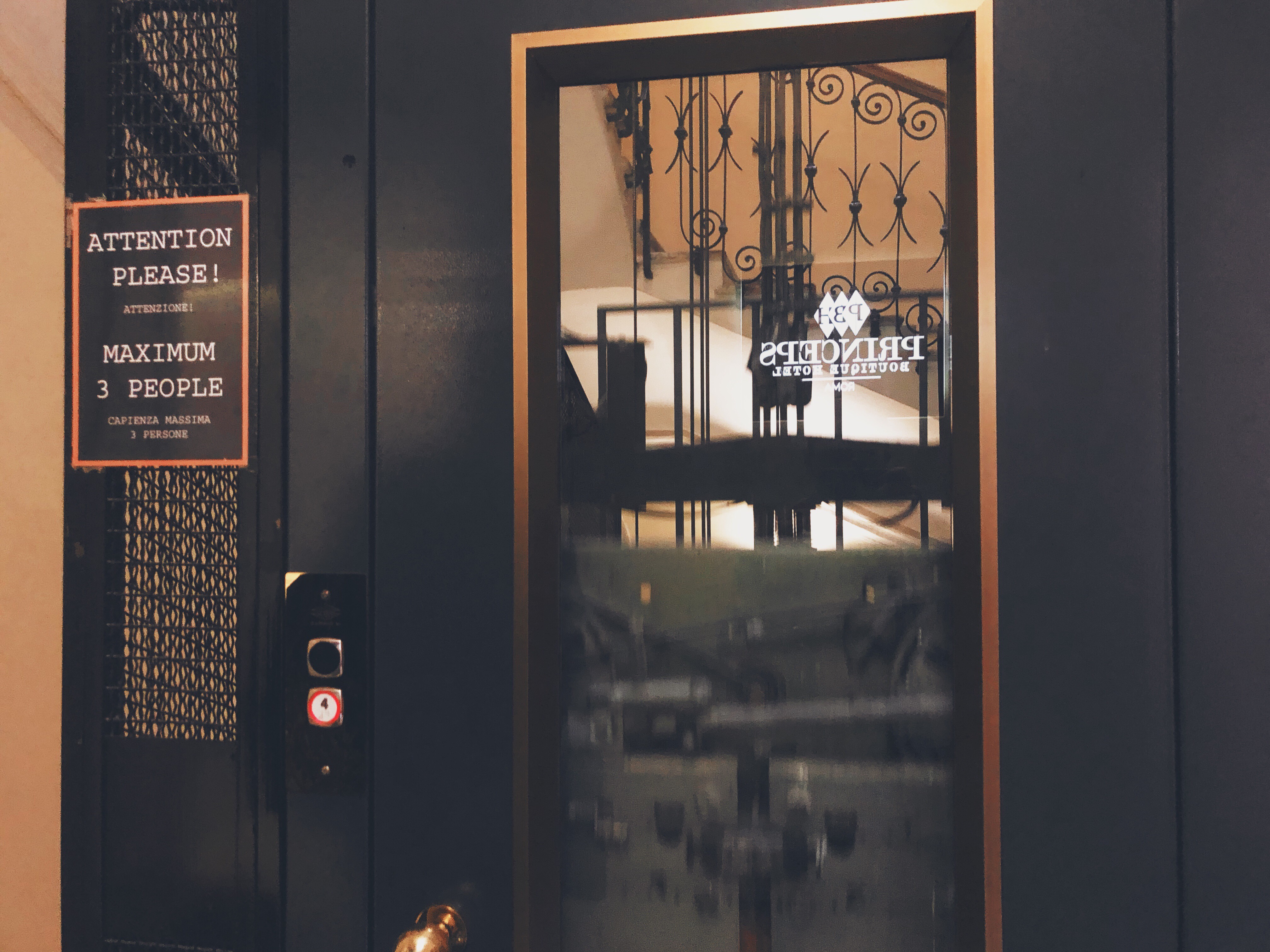 Elevator in Princeps Boutique Hotel